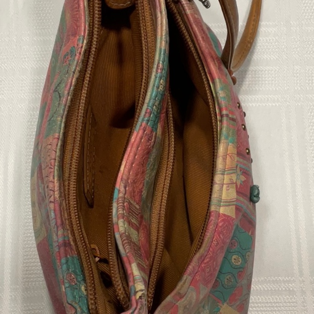 Fossil Leather Crossbody Small Patchwork Design W… - image 6